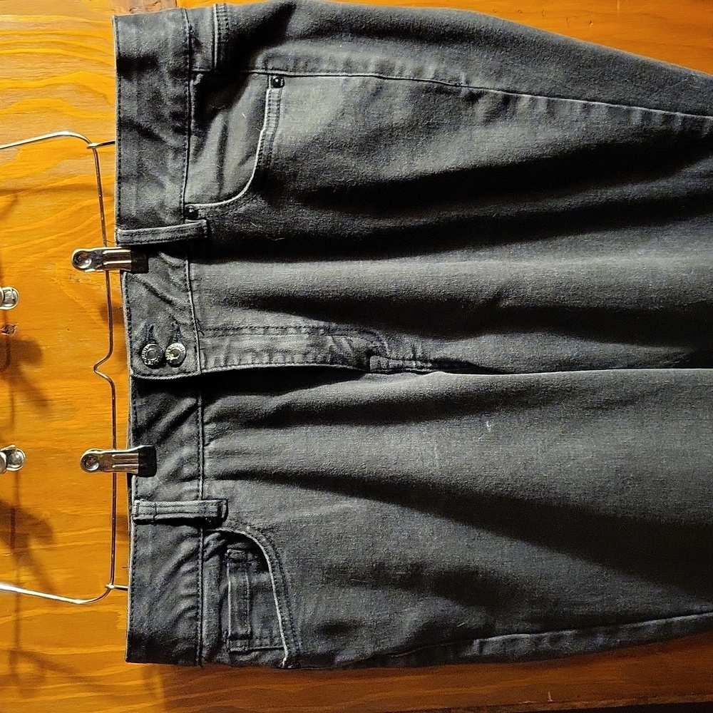 High waisted faded black denim jeans